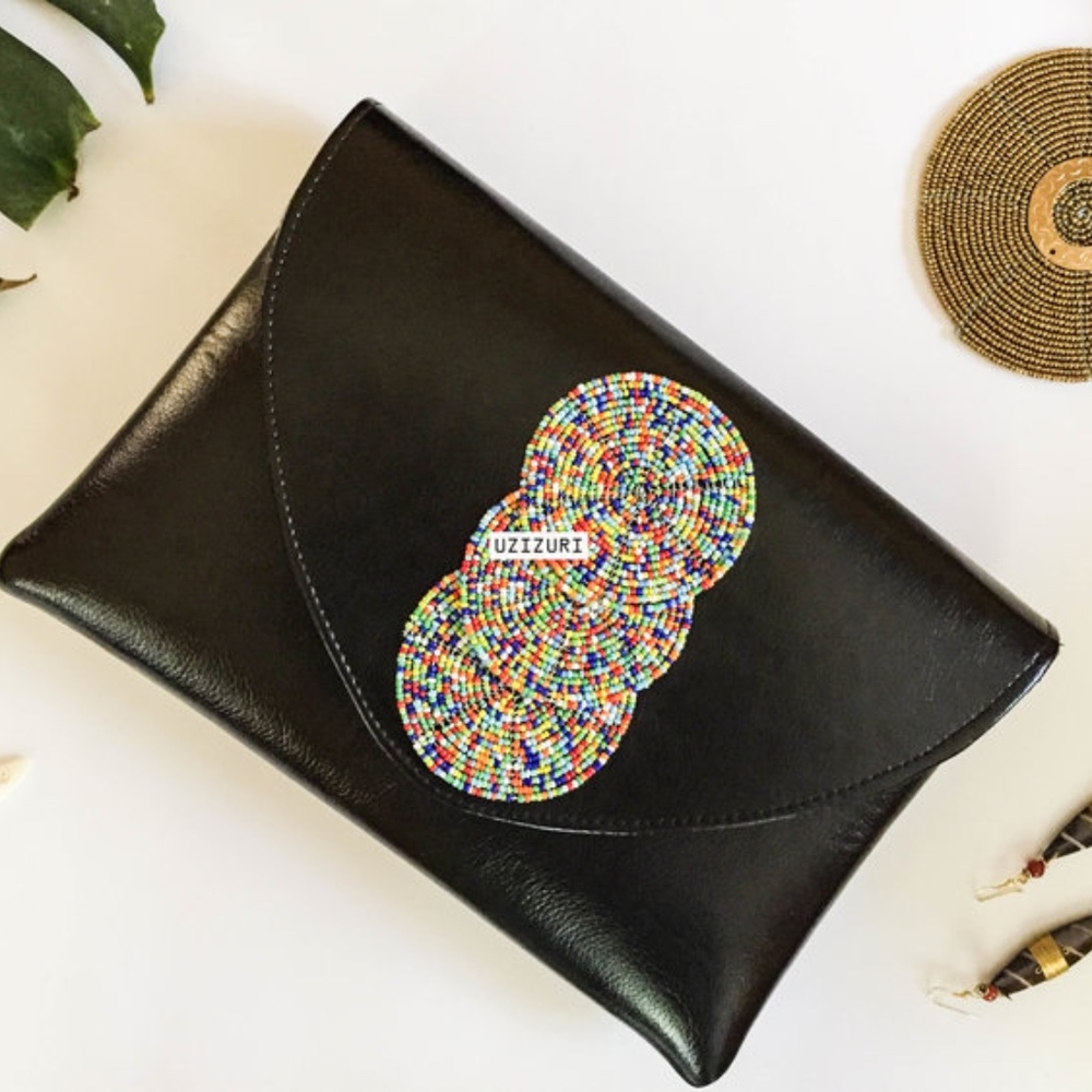 Black Vegan Leather Clutch